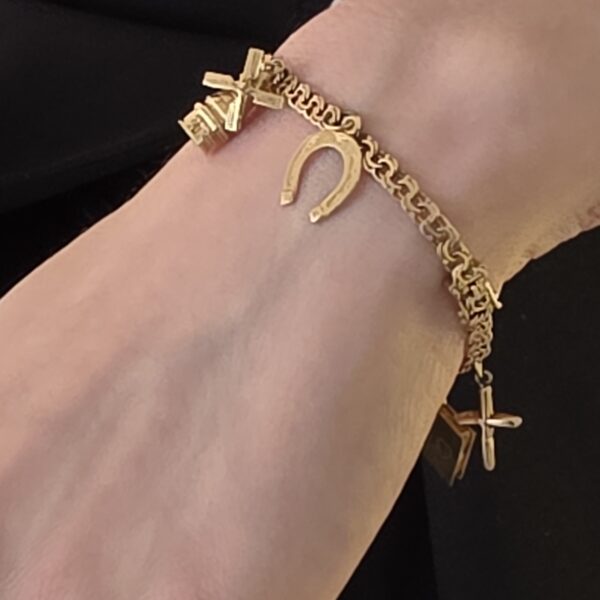 Bismark armbånd med charms 14 karat guld (16cm)