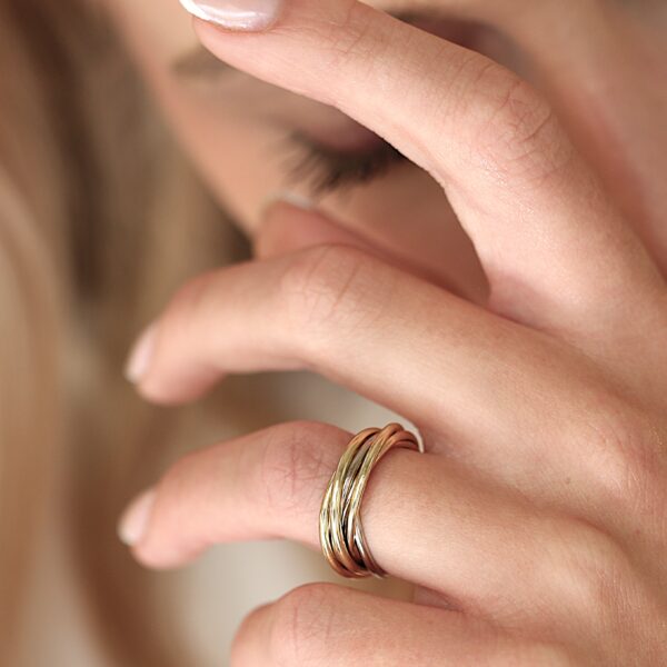 Cartier Trinity 7 Band ring i 18 karat guld