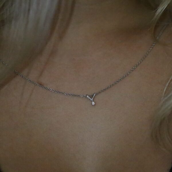 Solitaire vedhæng m. diamant i hvidguld - Image 2