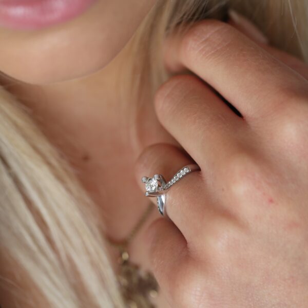Solitairering 18 karat hvidguld - Billede 2