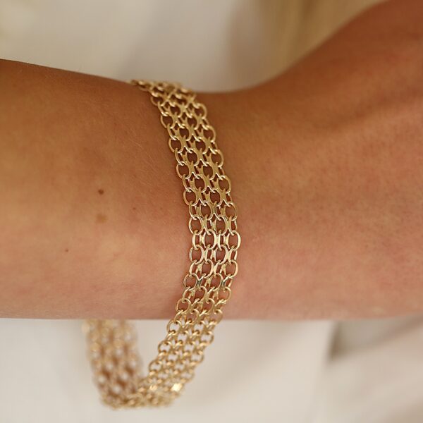 X-Link armbånd i 14 karat guld (20.7cm